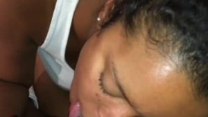 Latina with big tits swallows 10 inch bbc best