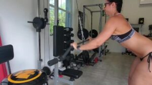 Sweatin to the oldies with you favorite Milf. Sexy risky gym work out.