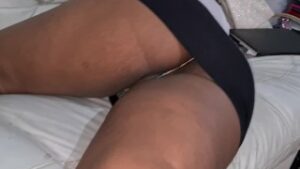 Thick Booty Slim Latina Upskirt on the Couch Caught Adjusting Panty Slip – After Party Candid POV
