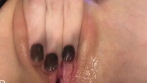 Close Up fingering pussy orgasm in ripped pantyhose